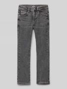 Regular fit high waist jeans met flared leg