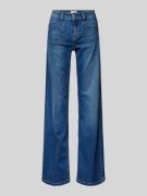 Wide fit jeans met knoop- en ritssluiting, model 'TESS'