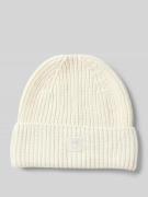 Beanie met omslag en labelpatch