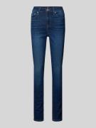 Skinny fit jeans met labelstitching, model 'NORA'