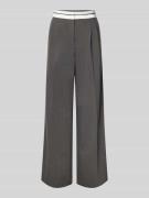 Wide leg stoffen broek met bandplooien