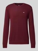 Slim fit gebreide pullover met logobadge