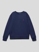 Sweatshirt in gemêleerde look met labelstitching