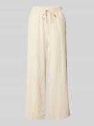 Wide leg stoffen broek met structuurmotief, model 'CISSIE'