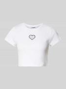 Kort T-shirt met cut-out, model 'STINE'