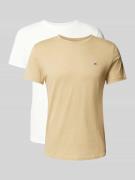 Slim fit T-shirt met logostitching