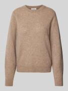 Wollen pullover met scheerwol en ronde hals