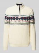 Wollen pullover met ribboorden