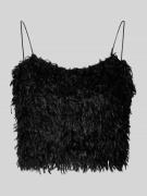 Korte top met veren, model 'FEATHER'