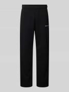 Straight fit sweatpants met labelstitching