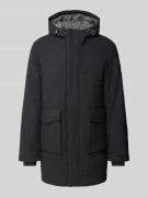 Relaxed fit parka van wolmix met capuchon