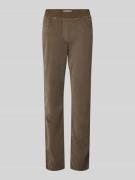 Slim fit broek van fijne corduroy met elastische band