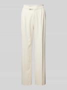 Wide leg stoffen broek met band en persplooien, model 'Mara'