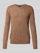 Gebreide pullover met V-hals