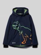 Regular fit softshell-jack met dinoprint en fleecevoering