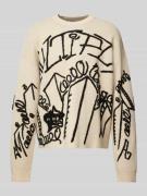 Gebreide pullover met statementprints