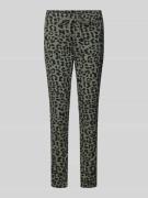 Skinny fit stoffen broek met tunnelkoord