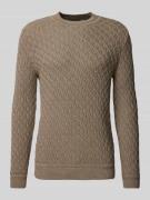 Gebreide pullover met ronde hals, model 'AKSLA'