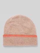 Wollen beanie met omslag in riblook