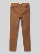 Regular fit corduroy broek met riemlussen, model 'MRYAN'