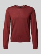 Wollen pullover van scheerwol met labeldetail, model 'Leno'