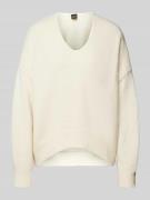 Gebreide pullover met alpaca en V-hals, model 'FONDYS'