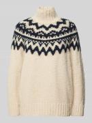 Gebreide pullover met opstaande kraag, model 'FAIR ISLE'