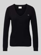 Wollen pullover met V-hals