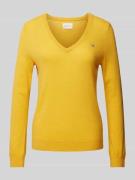 Wollen pullover met V-hals