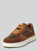 Leren sneakers met labelstitching, model 'EGILO'