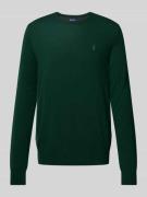 Gebreide pullover van lanawol met ronde hals