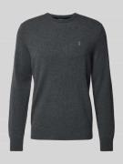 Gebreide pullover van lanawol met ronde hals