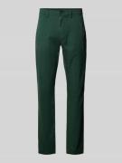 Slim fit chino met knoop- en ritssluiting, model 'HARLEM'