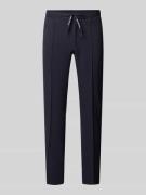 Slim fit pantalon met vaste persplooien