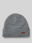 Beanie met labeldetail, model 'WILBERT'