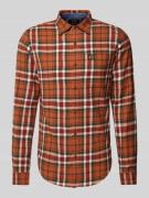 Slim fit vrijetijdsoverhemd met labelpatch, model 'Lumberjack'