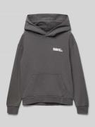 Hoodie met labelprint, model 'VERMONT'