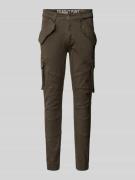 Tapered fit cargobroek met klepzakken, model 'COMBAT PANT'