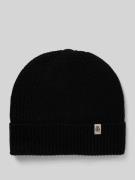 Beanie met labeldetail, model 'Pure Merino'