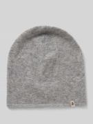 Kasjmier beanie met labeldetail