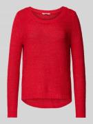 Regular fit gebreide pullover met ribboorden, model 'GEENA'