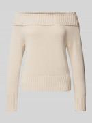 Gebreide pullover met carmenhals, model 'LIMA'