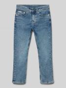 Slim fit jeans met labelpatch, model 'DAD'