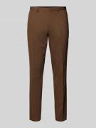 Slim fit pantalon met persplooien, model 'Hesten'