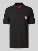 Regular fit poloshirt met labelprint en -stitching