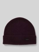 Beanie met labeldetail, model 'Xamiro'