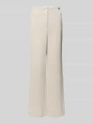 Wide leg pantalon met labelapplicatie