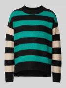 Regular fit gebreide pullover met two-tone streepmotief