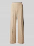 Wide leg stoffen broek met vaste persplooien, model 'ELAINE'