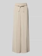 Wide leg stoffen broek met strikceintuur